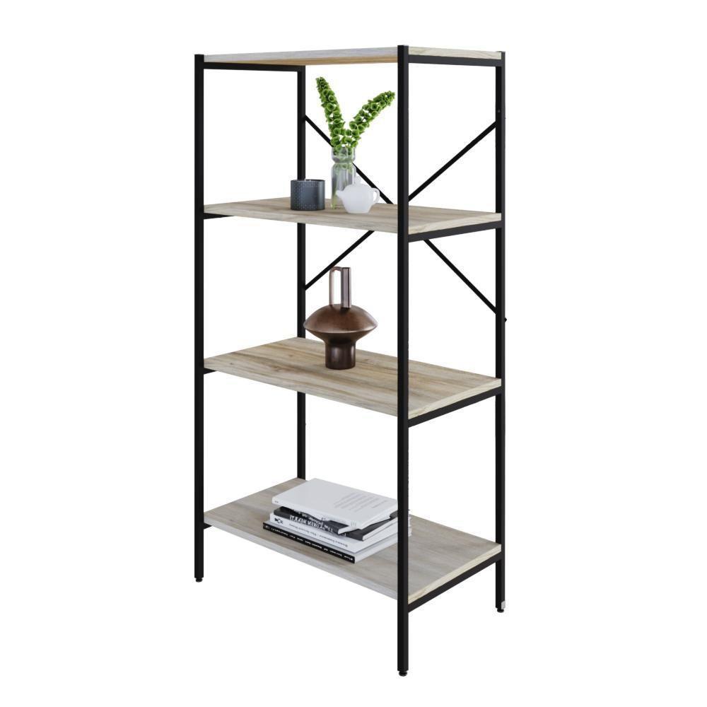 Estante C/04 Prateleiras 118x60x33cm Tub Tueh1164 Snow - Est.preta Snow / Est.preta - 5