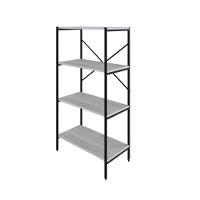 Estante C/04 Prateleiras 118x60x33cm Tub Tueh1164 Snow - Est.preta Snow / Est.preta - 1