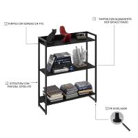 Estante Dynamica 80x30x104cm C/03 Prateleiras Preto ônix / Est.preta Preto ônix / Est.preta
