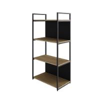 Estante C/04 Prateleiras 118x60x33cm C/fundo Yon Vermont Oak/est.preta Vermont Oak/est.preta - 1