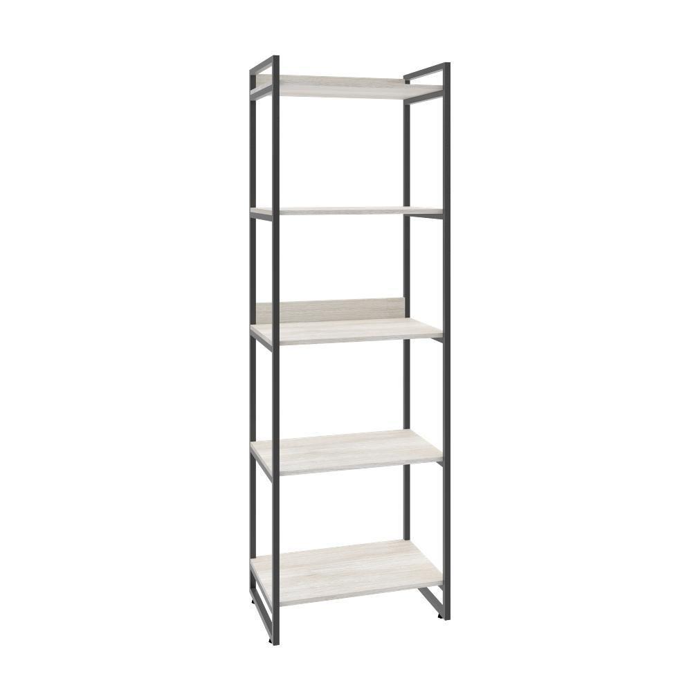 Estante Kuadra 60x40x187cm C/05 Prateleiras Snow / Est.preta Snow / Est.preta - 1