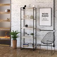 Estante Kuadra 60x40x187cm C/05 Prateleiras Snow / Est.preta Snow / Est.preta - 3