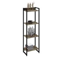 Estante Dynamica 45x30x146cm C/04 Prateleiras Carvalho / Est.preta Carvalho / Est.preta