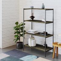 Estante C/04 Prateleiras 118x80x33cm Tub Tueh1184 Carvalho Dark - Est.preta Carvalho Dark / Est.preta - 2