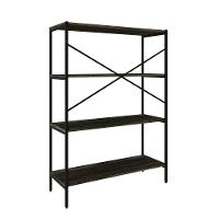 Estante C/04 Prateleiras 118x80x33cm Tub Tueh1184 Carvalho Dark - Est.preta Carvalho Dark / Est.preta - 6