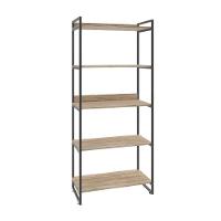 Estante Kuadra 80x40x187cm C/05 Prateleiras Carvalho / Est.preta Carvalho / Est.preta - 1