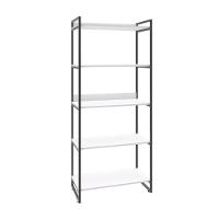 Estante Kuadra 80x40x187cm C/05 Prateleiras Branco Chess / Est.preta Branco Chess / Est.preta - 1