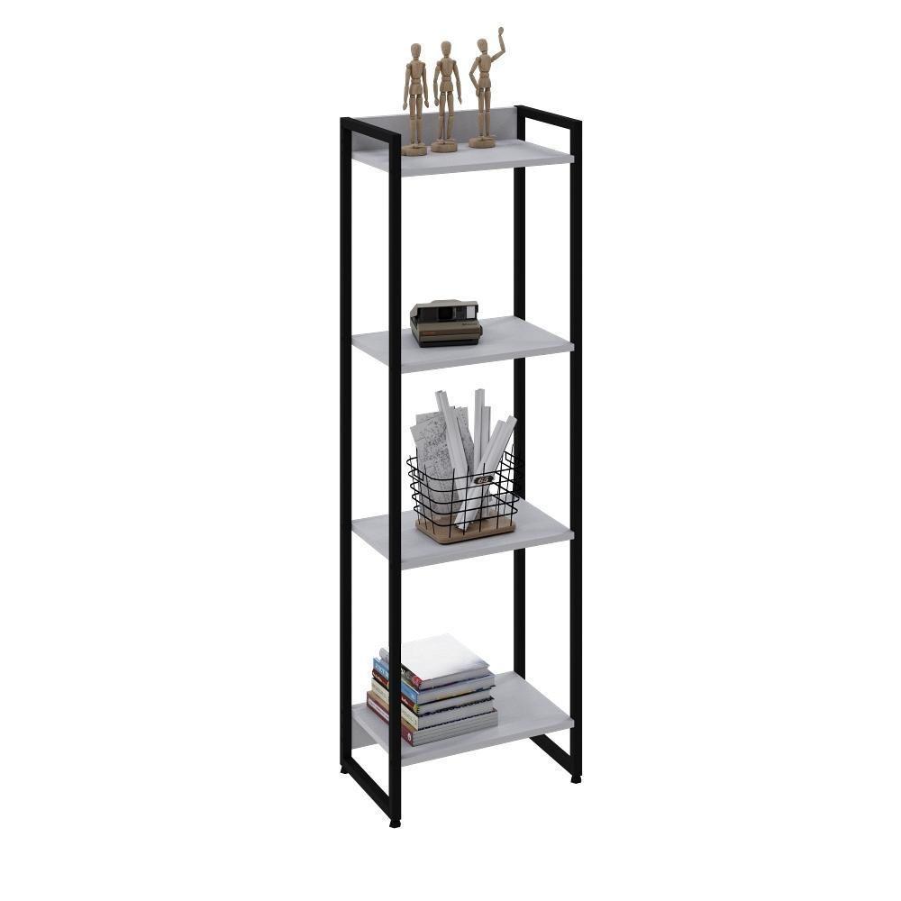 Estante Dynamica 45x30x146cm C/04 Prateleiras Branco Chess / Est.preta Branco Chess / Est.preta - 4