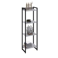 Estante Dynamica 45x30x146cm C/04 Prateleiras Branco Chess / Est.preta Branco Chess / Est.preta