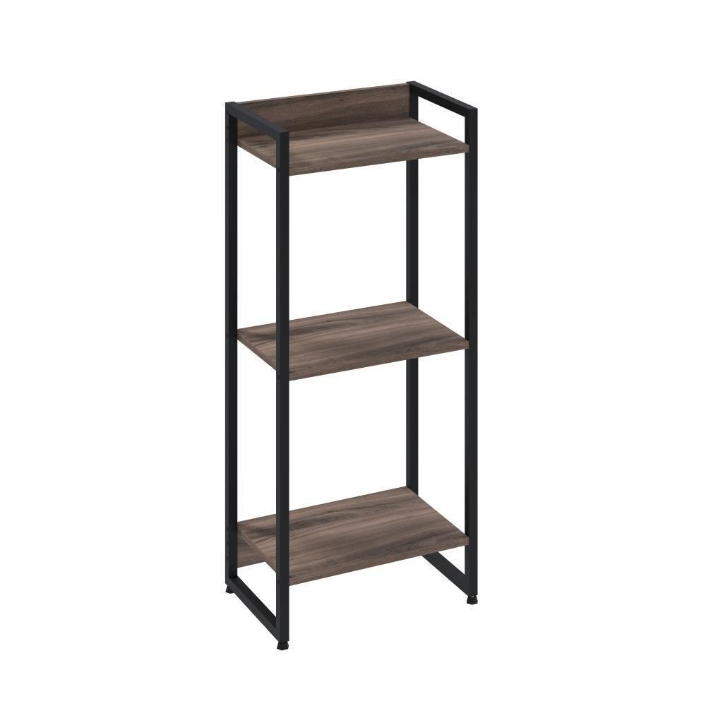 Estante Dynamica 45x30x104cm C/03 Prateleiras Nogal / Est.preta Nogal / Est.preta - 1