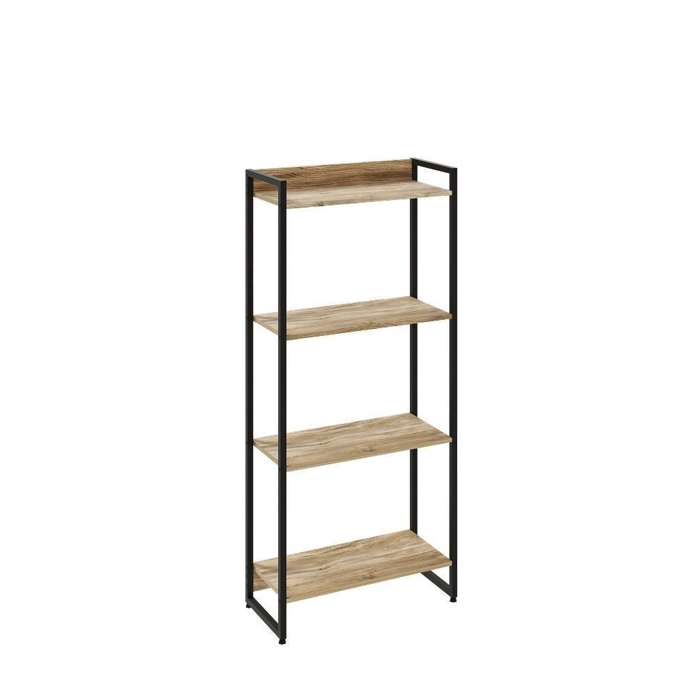 Estante Dynamica 60x30x146cm C/04 Prateleiras Carvalho / Est.preta Carvalho / Est.preta - 1