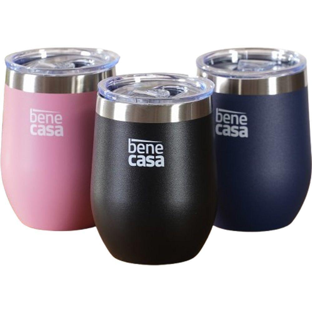 Copo Térmico Para Bebidas Com Tampa 360ml Preto - 3