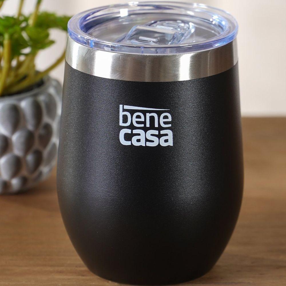 Copo Térmico Para Bebidas Com Tampa 360ml Preto - 5
