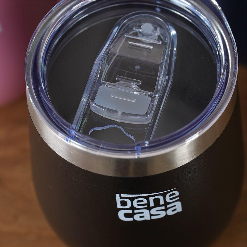 Copo Térmico Para Bebidas Com Tampa 360ml Preto - 7
