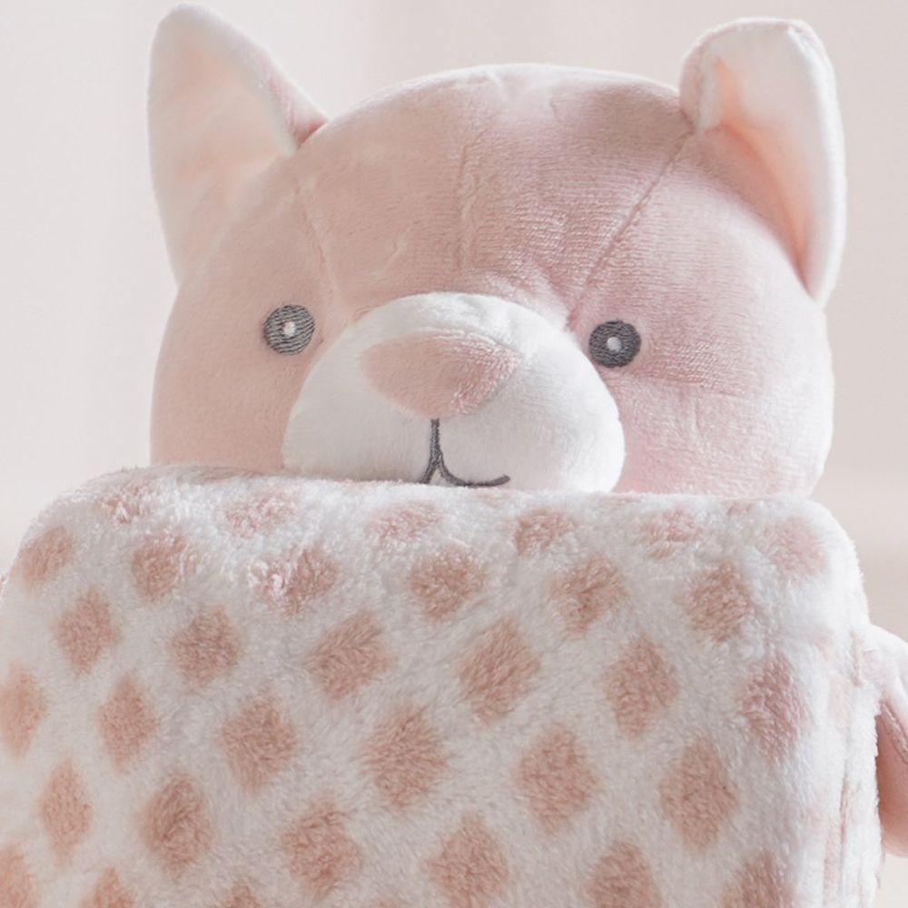 Bichinho De Pelúcia Fazenda New Com Manta Bebê 100x75cm Gatinho - 2