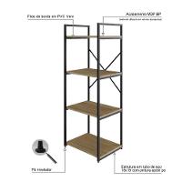 Estante C/04 Prateleiras 118x45x33cm Yon Vermont Oak/est.preta Vermont Oak/est.preta - 3