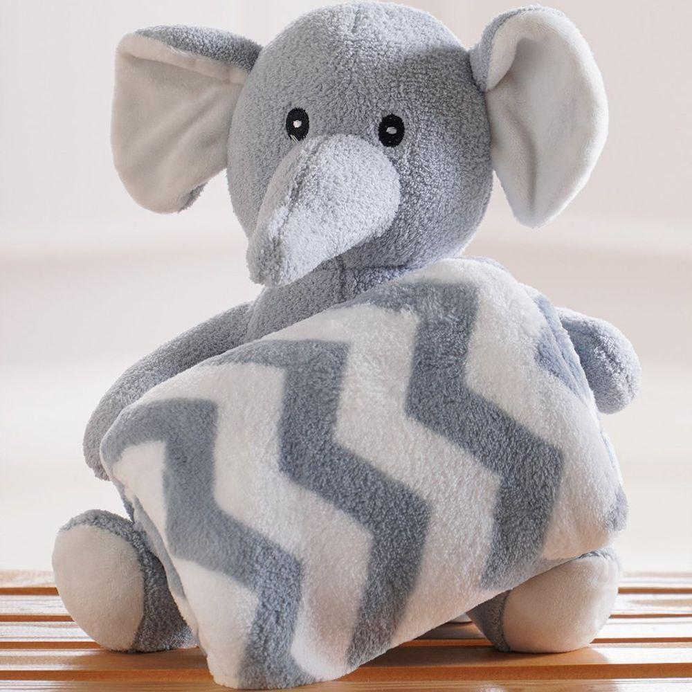 Bichinho De Pelúcia Floresta New Com Manta Bebê 100x75cm Elefante - 6
