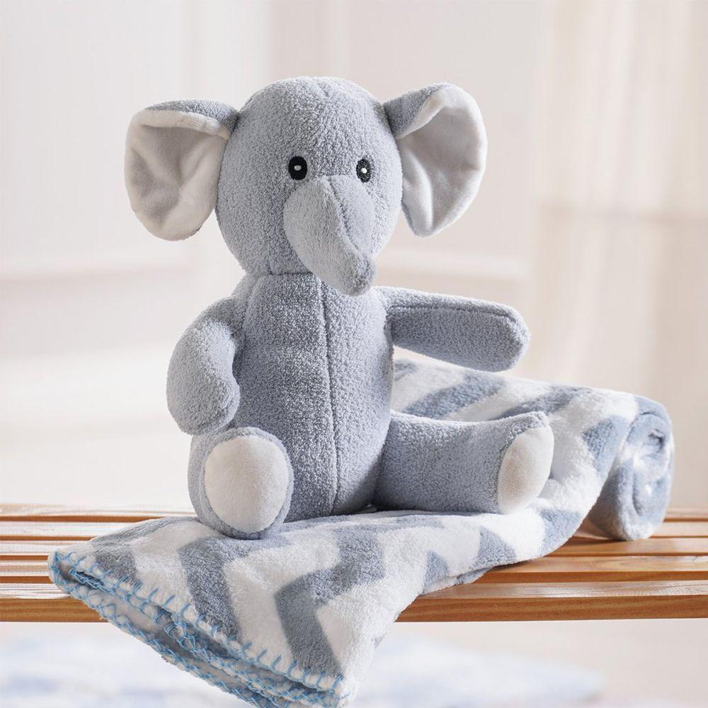 Bichinho De Pelúcia Floresta New Com Manta Bebê 100x75cm Elefante - 7