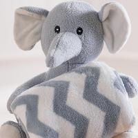 Bichinho De Pelúcia Floresta New Com Manta Bebê 100x75cm Elefante - 3