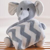 Bichinho De Pelúcia Floresta New Com Manta Bebê 100x75cm Elefante - 6