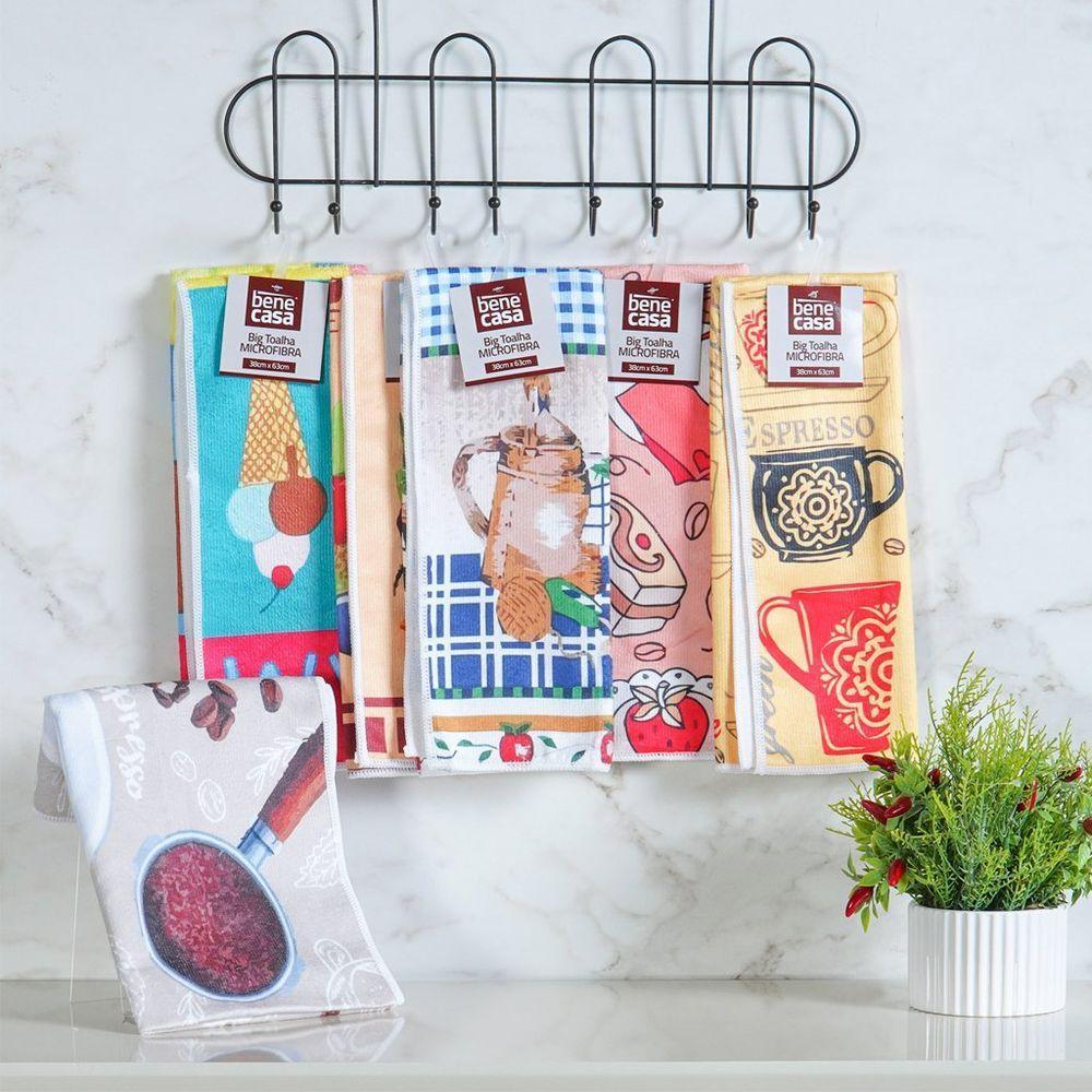 Kit 6 Big Toalha Microfibra Mágica Limpa Fácil Mega Absorção 38x63 - 7