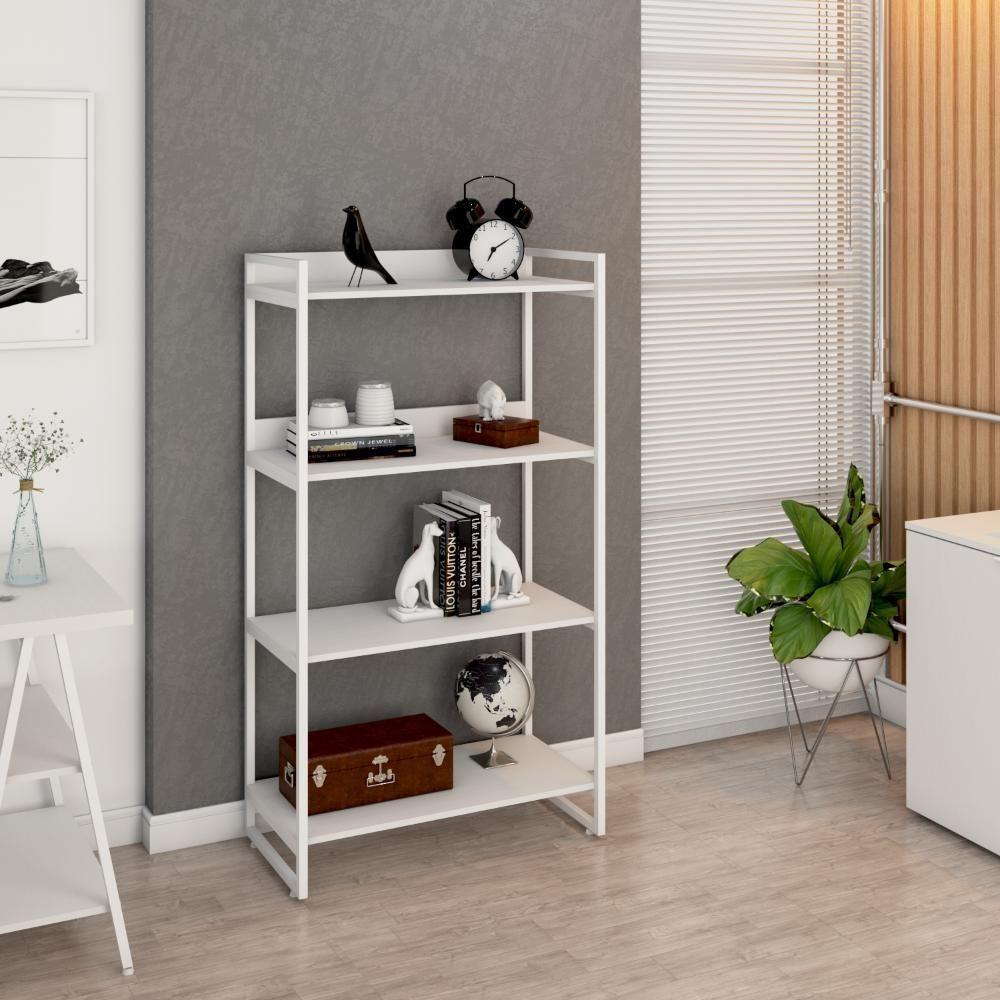 Estante Kuadra 80x40x146cm C/04 Prateleiras Branco Chess / Est.branca Branco Chess / Est.branca - 2