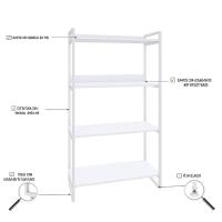 Estante Kuadra 80x40x146cm C/04 Prateleiras Branco Chess / Est.branca Branco Chess / Est.branca - 3