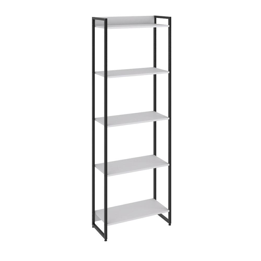 Estante Dynamica 60x30x187cm C/05 Prateleiras Branco Chess / Est.preta Branco Chess / Est.preta - 1