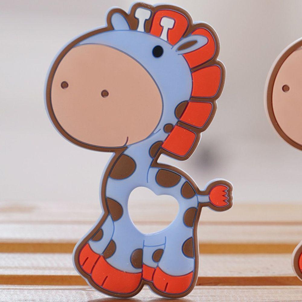 Mordedor Girafa Funny Para Bebê De Silicone 7,03x6,55x0,83cm Azul - 5