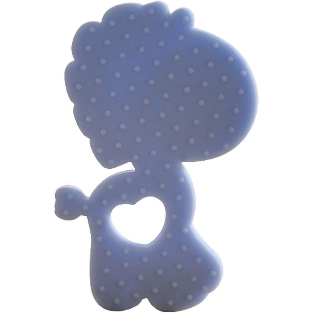 Mordedor Girafa Funny Para Bebê De Silicone 7,03x6,55x0,83cm Azul - 6