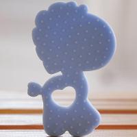 Mordedor Girafa Funny Para Bebê De Silicone 7,03x6,55x0,83cm Azul