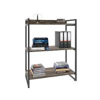 Estante Kuadra 80x40x104cm C/03 Prateleiras Carvalho Dark / Est.preta Carvalho Dark / Est.preta - 5