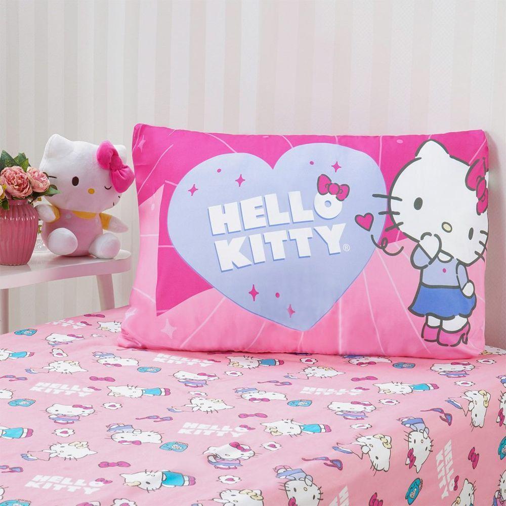 Jogo De Cama Solteiro 2 Pçs Hello Kitty 88x188x30 Flawless - 1