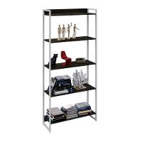 Estante Dynamica 80x30x187cm C/05 Prateleiras Preto ônix / Est.branca Preto ônix / Est.branca