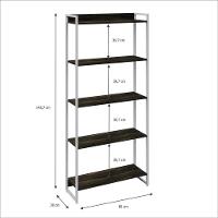 Estante Dynamica 80x30x187cm C/05 Prateleiras Preto ônix / Est.branca Preto ônix / Est.branca - 5