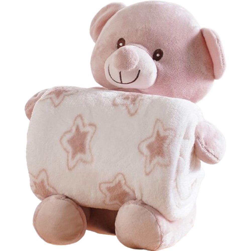 Bichinho De Pelúcia Carinhoso New Com Manta Bebê 100x75cm Ursinho - 1