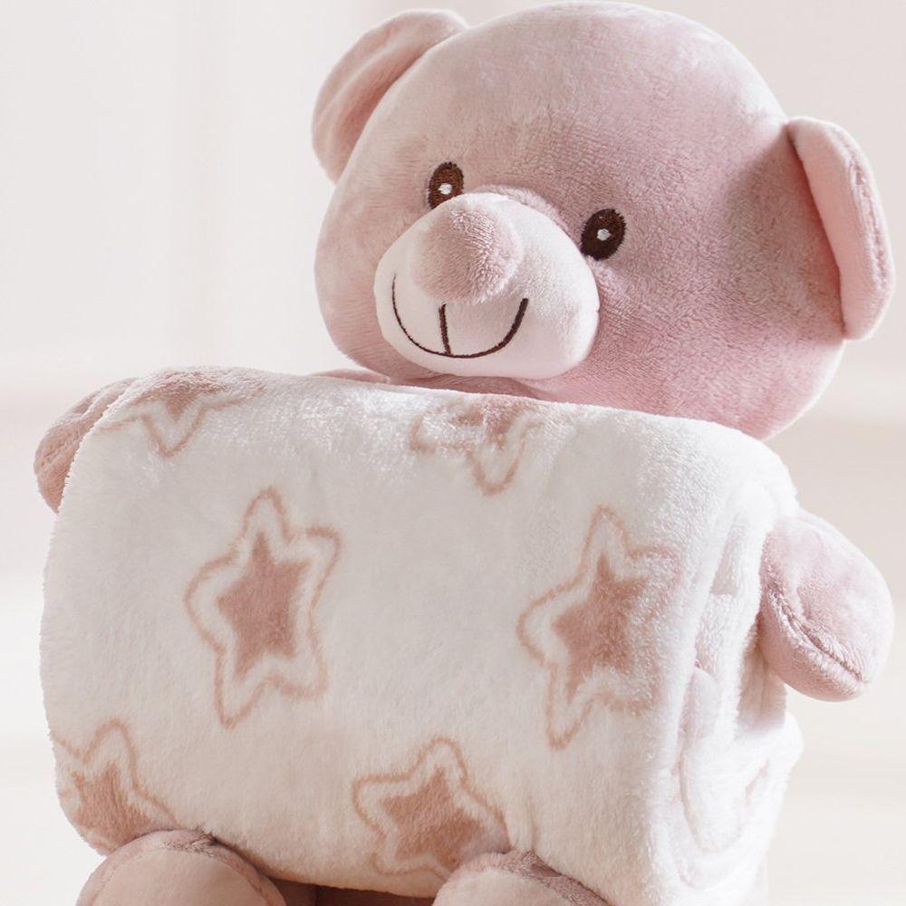 Bichinho De Pelúcia Carinhoso New Com Manta Bebê 100x75cm Ursinho - 2