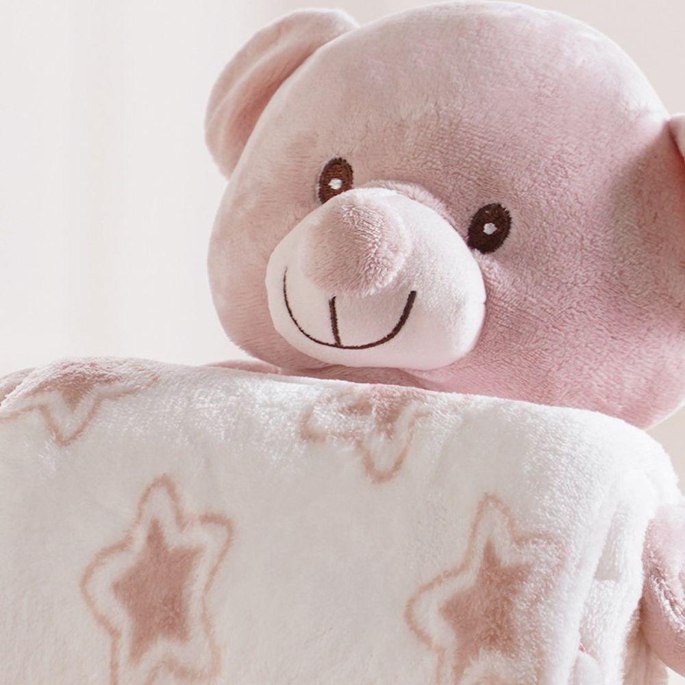 Bichinho De Pelúcia Carinhoso New Com Manta Bebê 100x75cm Ursinho - 3