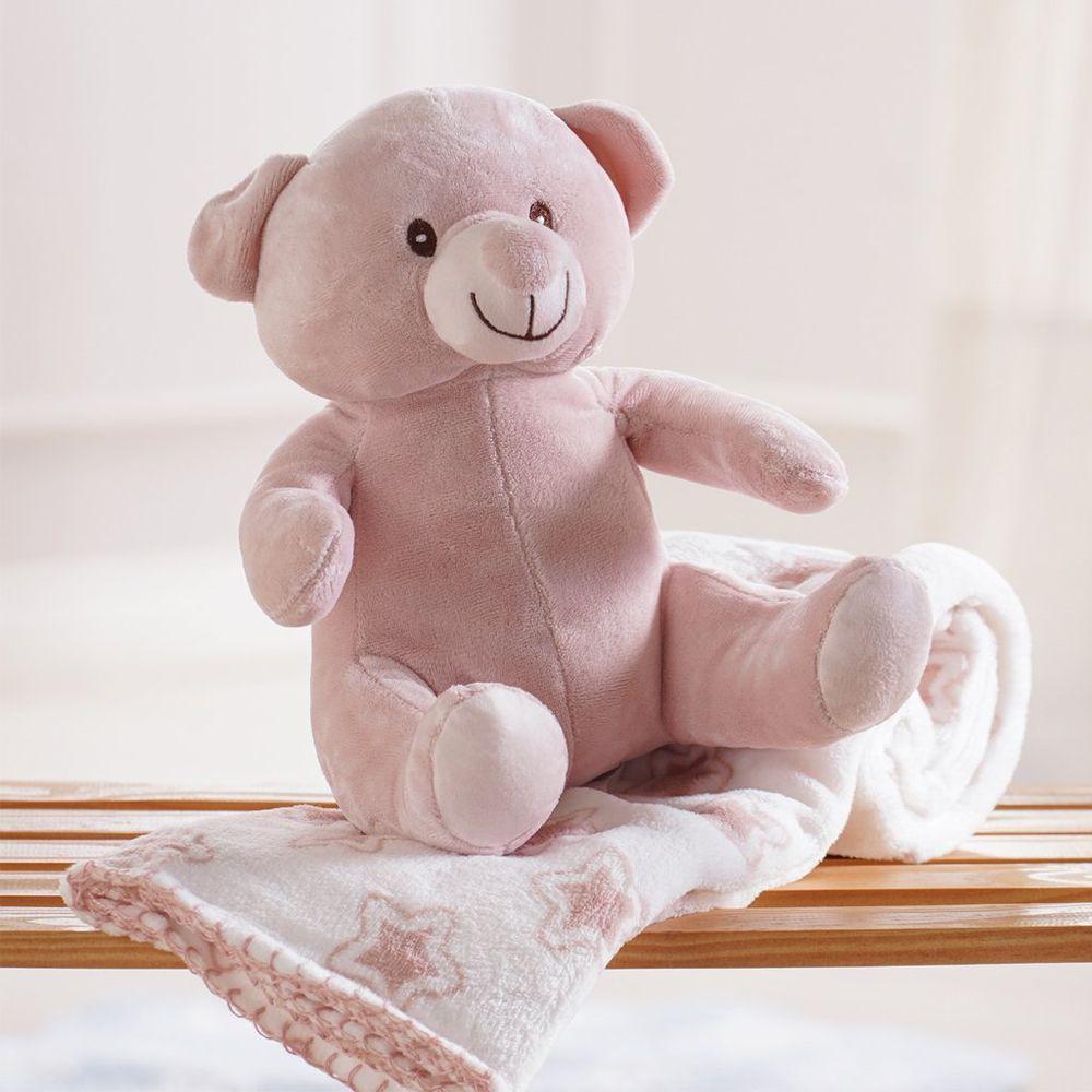 Bichinho De Pelúcia Carinhoso New Com Manta Bebê 100x75cm Ursinho - 4