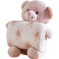 Bichinho De Pelúcia Carinhoso New Com Manta Bebê 100x75cm Ursinho - 1