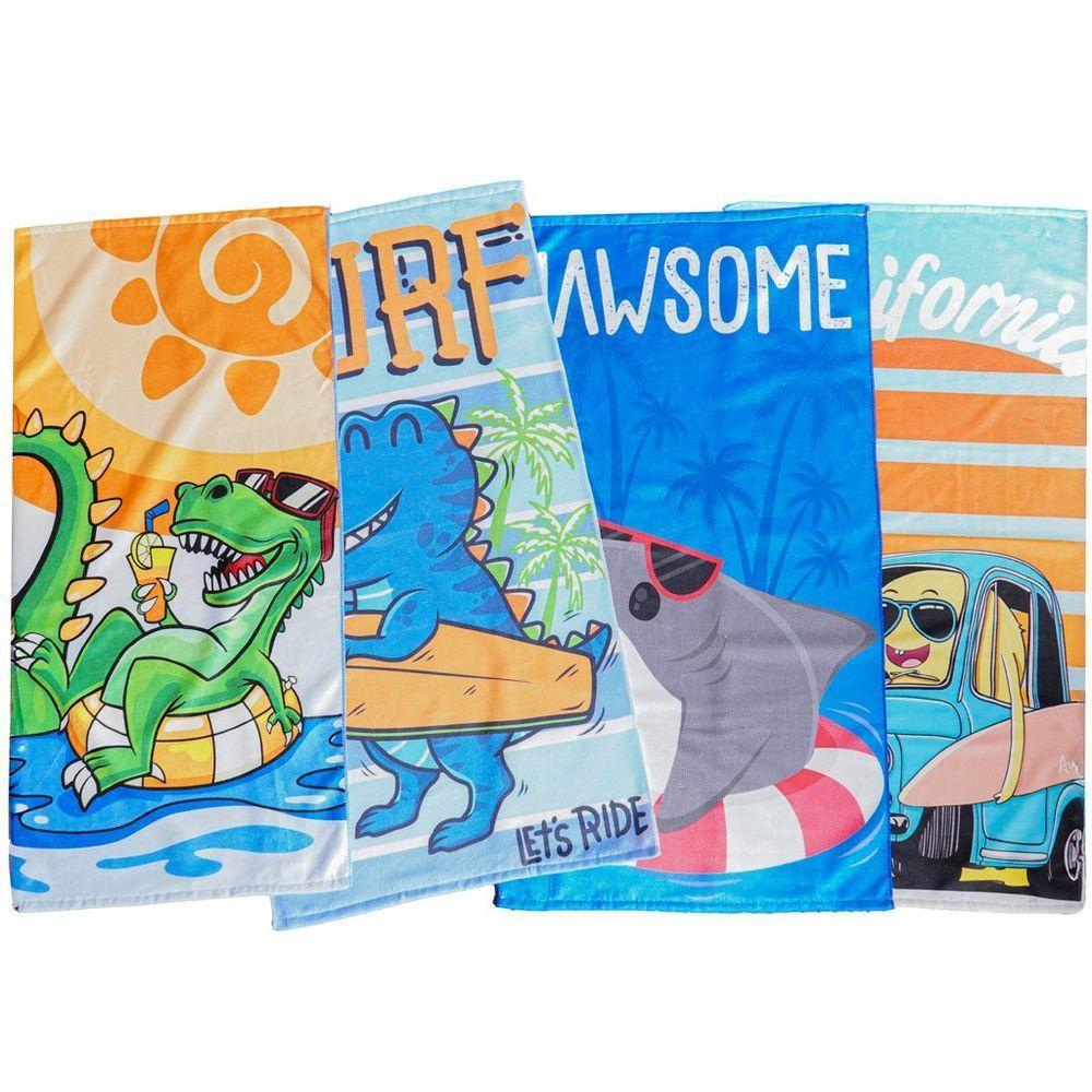 Toalha De Praia Infantil Summer Microfibra Anti Areia 60x110cm Dino Surf - 2