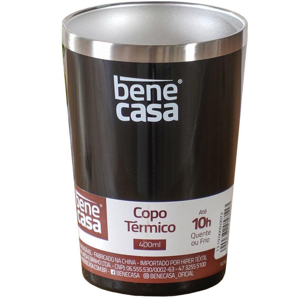 Copo Térmico Para Bebidas Sem Tampa 400ml Preto - 1