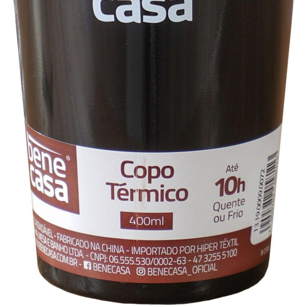 Copo Térmico Para Bebidas Sem Tampa 400ml Preto - 4