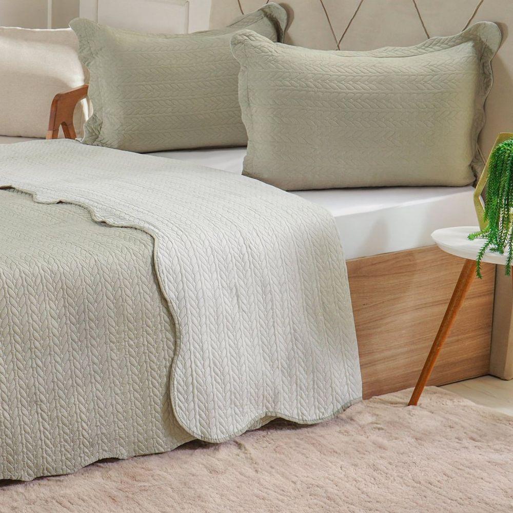 Kit Cobre Leito Casal Ultra Lisse Lisa New 210x230cm Olive - 2