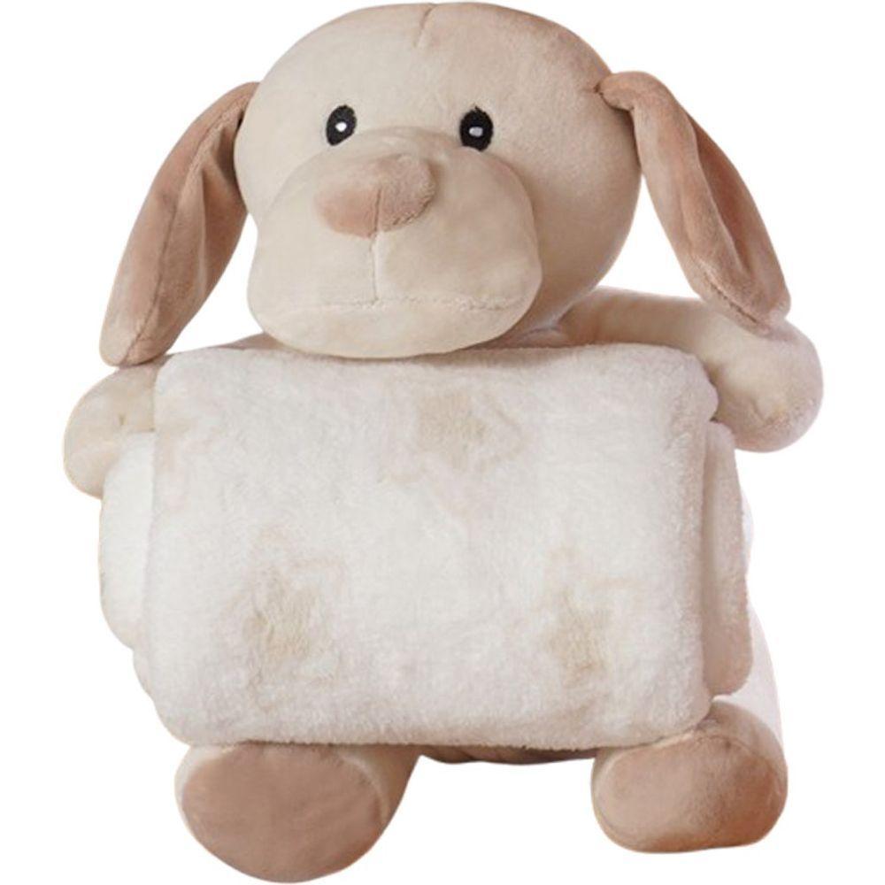 Bichinho De Pelúcia Carinhoso New Com Manta Bebê 100x75cm Cachorrinho - 1