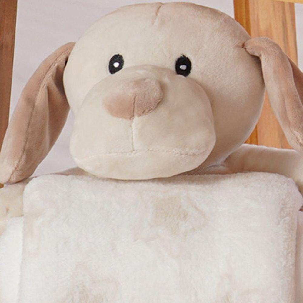 Bichinho De Pelúcia Carinhoso New Com Manta Bebê 100x75cm Cachorrinho - 2