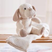 Bichinho De Pelúcia Carinhoso New Com Manta Bebê 100x75cm Cachorrinho