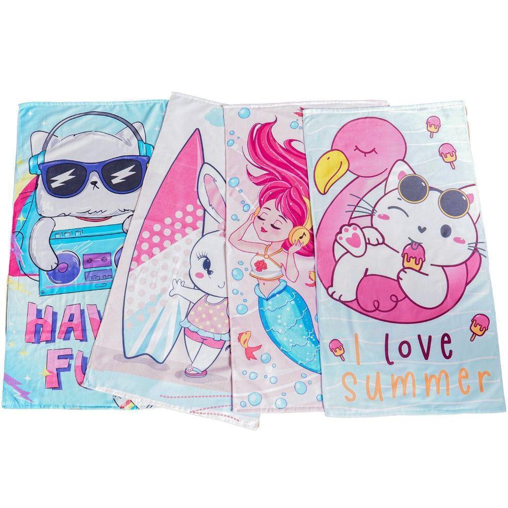 Toalha De Praia Infantil Summer Microfibra Anti Areia 60x110cm Summer Girl - 2