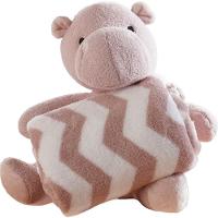 Bichinho De Pelúcia Floresta New Com Manta Bebê 100x75cm Hipopótamo - 1