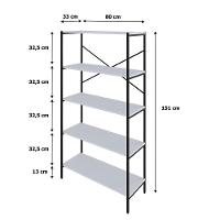 Estante C/05 Prateleiras 152x80x33cm Tub Tueh1585 Branco Chess - Est.preta Branco Chess / Est.preta - 7